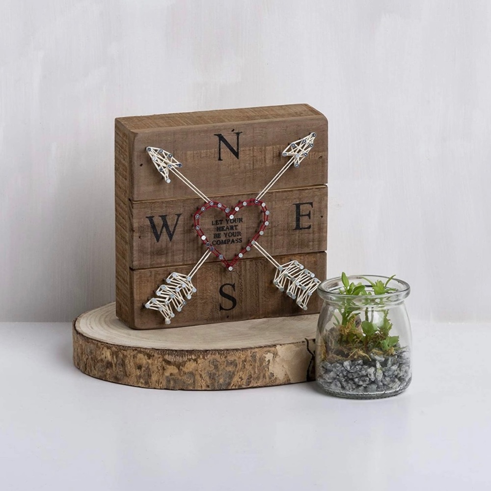 Let Your Heart Be Your Compass String Art Box Sign Home Decor